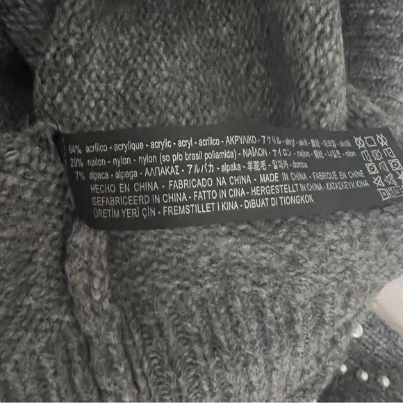 Zara Crop Pearl Sweater Small - Picture 7 of 7